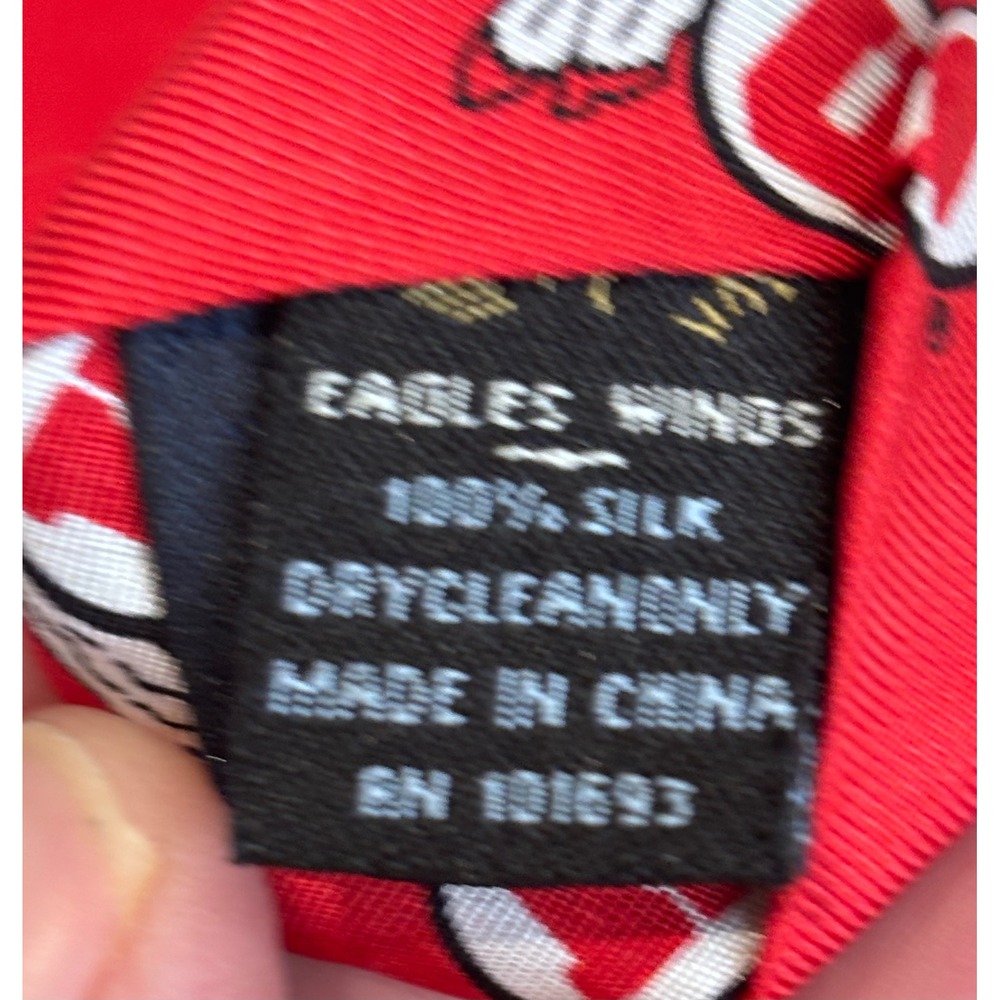 Eagles Wings Mens University of Utah Utes Silk Necktie Red NCAA Collegiate Tie - Picture 4 of 5